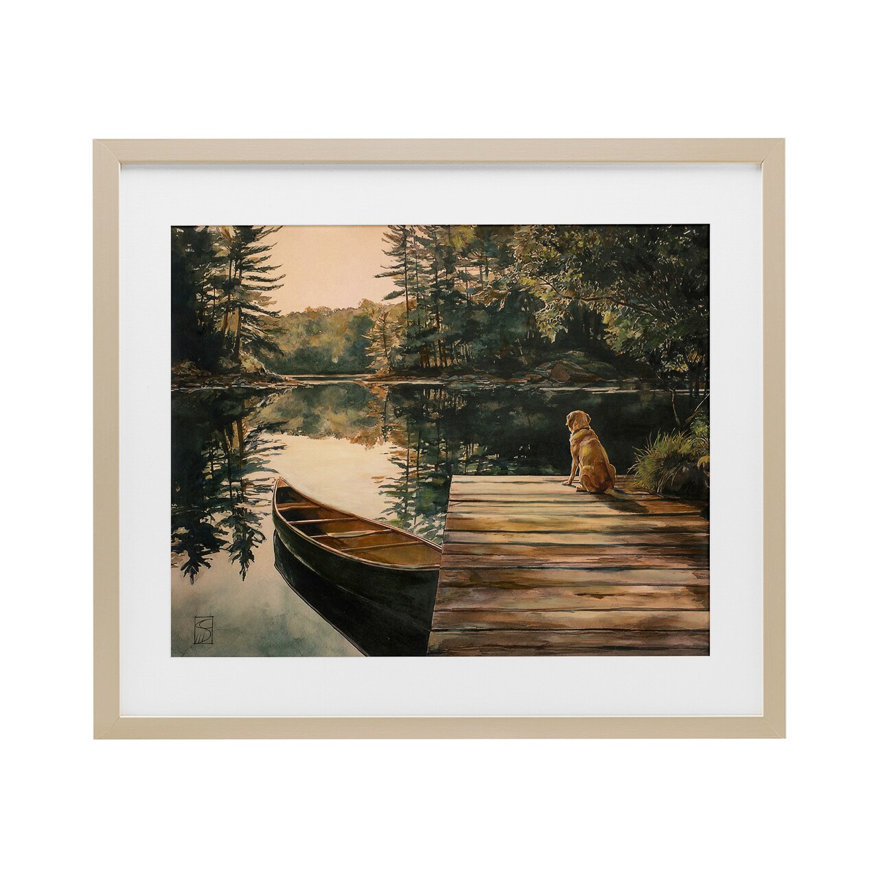 Stupell Industries Lake Life at Sunset Framed Print Under Glass, design by Sara Culpepper